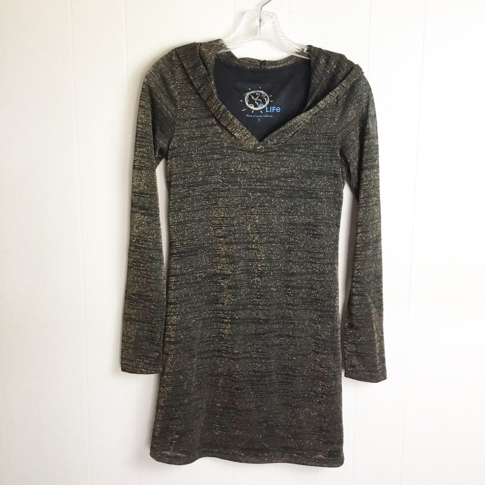 Blue Life Dress Hood Holiday Size S Shimmer